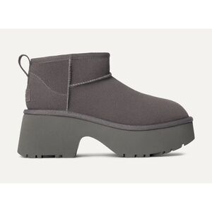 New UGG Women's Classic Ultra Mini New Heights Charcoal Sz 7